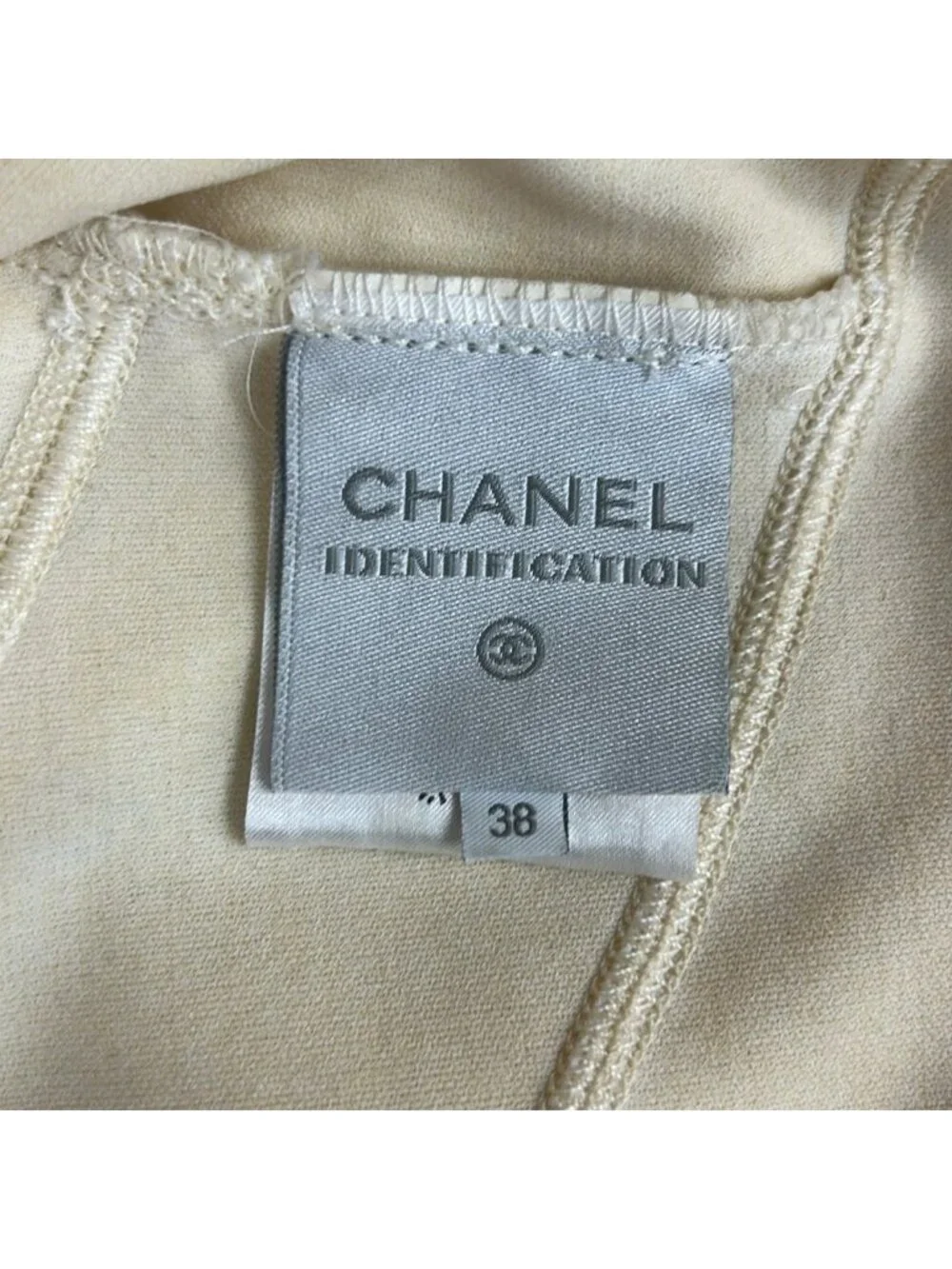 Chanel Jacket 38 M Ivory Black Zip Up Sports Line